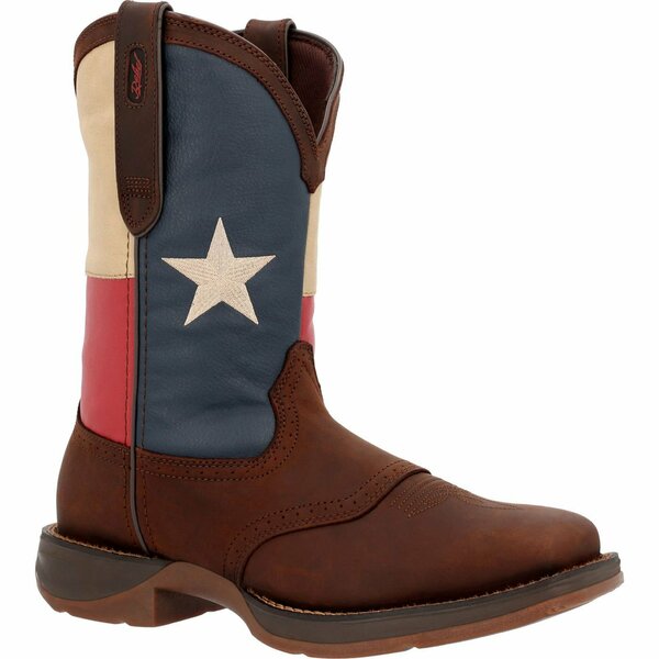Durango Rebel by Texas Flag Western Boot, DARK BROWN/TEXAS FLAG, 2E, Size 8 DB4446
